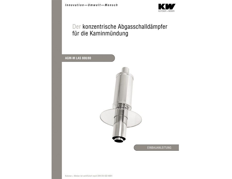 Der konzentrische Abgasschalldämpferfür die Kaminmündung Typ AGM-M LAS 800/80