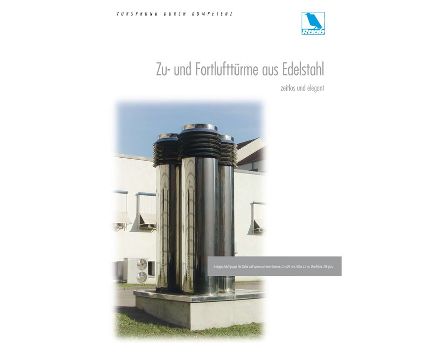 Zu- und Fortlufttürme aus Edelstahl